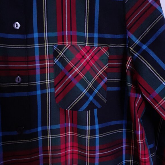 Orvis Cotton Blend Long Sleeve Plaid Button Up Shirt Red Black Blue Size 10 - Picture 5 of 12